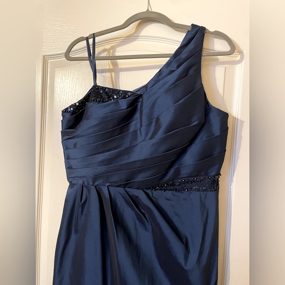 Adrianna Papell for E! Live From the Red Carpet One Shoulder Blue Gown Size 14 - Picture 4 of 12